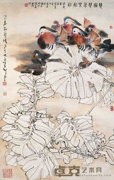郑乃珖 鸳鸯 立轴 97×61.5cm